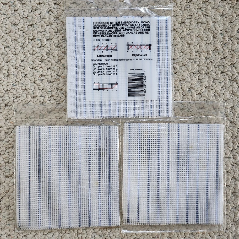 Lot of 3 MCG Textiles Tear Away Canvas  12
